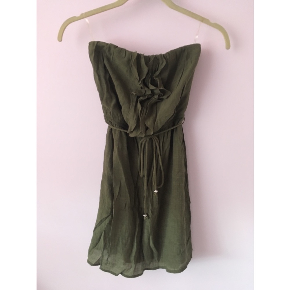 Strapless Green Summer Dress